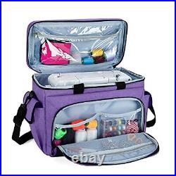 Sewing Machine Carrying Case with Bottom Base Feet Pad, Universal Purple