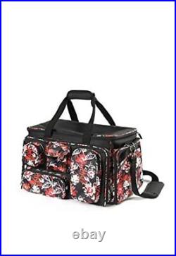 Sewing Machine Case, Carrying Case bag with Removable Padding Pad, Red Flowers