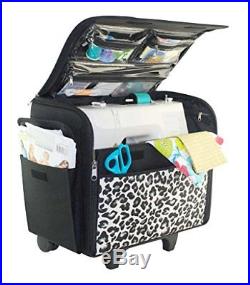 Sewing Machine Case On Wheels Rolling Tote Carrying Luggage Travel Storage Bag