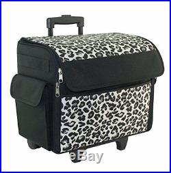 Sewing Machine Case On Wheels Rolling Tote Carrying Luggage Travel Storage Bag