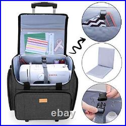 Sewing Machine Case with Detachable Dolly, Sewing Machine Tote with Black