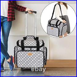 Sewing Machine Case with Detachable Dolly, Sewing Machine Tote with Gray Dots