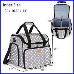 Sewing Machine Case with Detachable Dolly, Sewing Machine Tote with Gray Dots