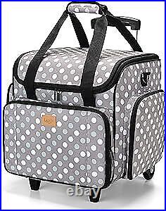 Sewing Machine Case with Detachable Dolly, Sewing Machine Tote with Gray Dots