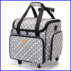 Sewing Machine Case with Detachable Dolly, Sewing Machine Tote with Gray Dots