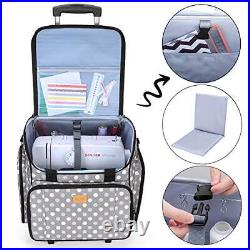 Sewing Machine Case with Detachable Dolly, Sewing Machine Tote with Gray Dots