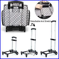 Sewing Machine Case with Detachable Dolly, Sewing Machine Tote with Gray Dots