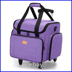 Sewing Machine Case with Detachable Dolly, Sewing Machine Tote with Purple