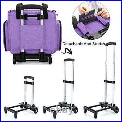 Sewing Machine Case with Detachable Dolly, Sewing Machine Tote with Purple