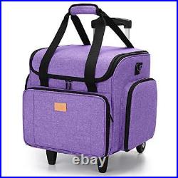 Sewing Machine Case with Detachable Dolly, Sewing Machine Tote with Purple