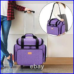 Sewing Machine Case with Detachable Dolly, Sewing Machine Tote with Purple