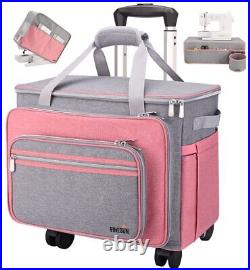 Sewing Machine Case with Wheels, 3 in 1 Foldable Deluxe Rolling Sewing Machin