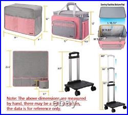 Sewing Machine Case with Wheels, 3 in 1 Foldable Deluxe Rolling Sewing Machin