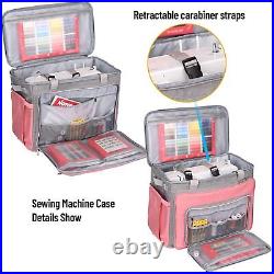 Sewing Machine Case with Wheels, 3 in 1 Foldable Deluxe Rolling Sewing Machin