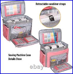 Sewing Machine Case with Wheels, 3 in 1 Foldable Deluxe Rolling Sewing Machine C