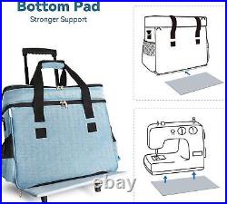 Sewing Machine Case with Wheels, Rolling Sewing Machine Tote for Carrying