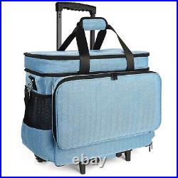 Sewing Machine Case with Wheels, Rolling Sewing Machine Tote for Carrying, Fi