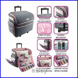 Sewing Machine Rolling Case On Wheel Large Storage Lightweight and Easy to Carry
