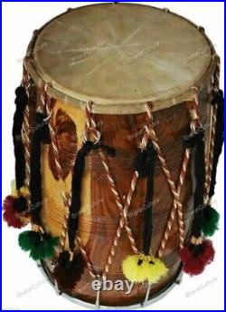 Sheesham Wood Musical Instrument Wedding Musical Punjab Bhangra Dhol With Bag