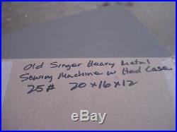 Singer 301A Heavy Metal Sewing Machine w Hard Carry Case