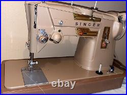 Singer 328K Style-O-Matic, ZZ Sewing Machine With Singer Case, Foot Pedal & Cord