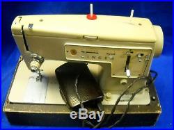 Singer Sewing Machine Stylist Zig-Zag #457 In Carrying Case+Foot Pedal