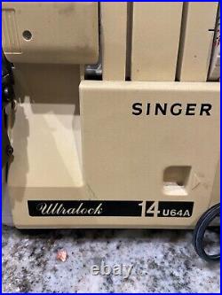 Singer Ultralock 14U64A Serger Sewing Machine withFoot Pedal Manual carrying case