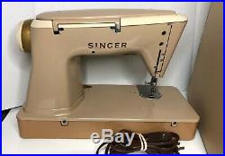 Singer VTG 1962 Model 503A Rocketeer Sewing Machine + Petal, Storage Carry Case