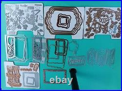 Sizzix Big Shot Machine-White WithGray HUGE LOT 250+ Pcs 21 Mag Cards 2 Cases