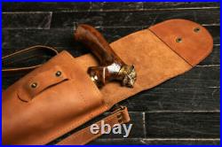 Stylish Brown Bag For Walking Stick Storage Cane Case Cover Leather New Gift