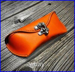 Sunglasses Case Otych Leather Goods Hand Made Crafted Carrot Made In USA