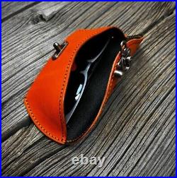 Sunglasses Case Otych Leather Goods Hand Made Crafted Carrot Made In USA