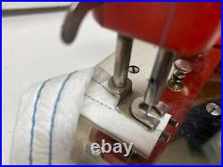 Super Rare Red Singer Hand Crank Toy Sewing Machine With Super Cute Carry Case