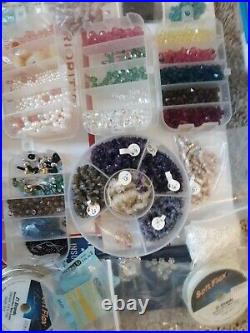 Swarovski Crystal / Jewelry Making Kit mix @ ¼ The Cost! 2 carry kits w cases