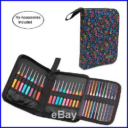 Teamoy Crochet Hook Case, Travel Carry Bag for Ergonomic Crochet Hooks Kits, and