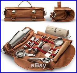 Travel Bartender Kit Bag Professional 17-piece Bar Tool Set with Stylish Porta