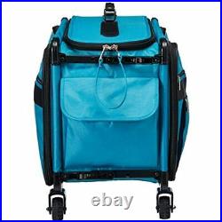 Tutto 9224TMA Turquoise Sewing Machine On Wheels Case, 25 18.5 13