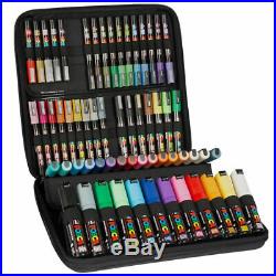 Uni Posca Art Markers Carry Case Pen Set 60 Colours / Sizes PC-1 PC-3 PC-5 PC-8