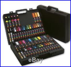 Uni Posca Art Markers Mega Display Carry Case 54 Colours / Sizes PC-3 PC-5 PC-8
