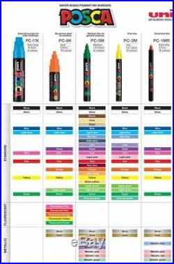 Uni Posca Marker Pens NEW EDITION 20 Pen Set CARRY CASE INCLUDED