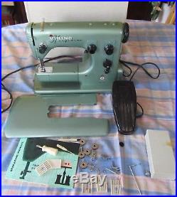 VINTAGE VIKING HUSQVARNA SEWING MACHINE TYPE 19E WITH CARRYING CASE plus extras