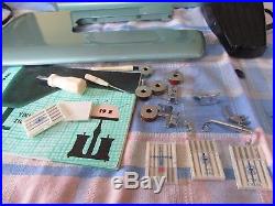 VINTAGE VIKING HUSQVARNA SEWING MACHINE TYPE 19E WITH CARRYING CASE plus extras