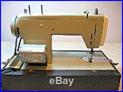 VTG SEARS KENMORE ALL METAL SEWING MACHINE-MODEL No. 1120-CARRY CASE-1960'S