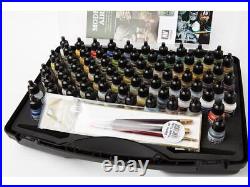 Vallejo Model Air Basic Paint 72 Colours 3 Brushes & Carry Case Set VAL 71170