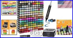 Versatile 180-Color Alcohol Marker Set with Case for Artists & Hobbyists