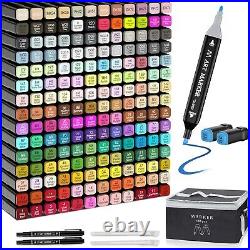 Versatile 180-Color Alcohol Marker Set with Case for Artists & Hobbyists