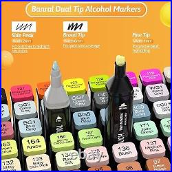 Versatile 180-Color Alcohol Marker Set with Case for Artists & Hobbyists