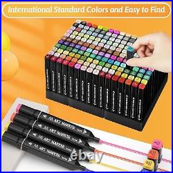 Versatile 180-Color Alcohol Marker Set with Case for Artists & Hobbyists