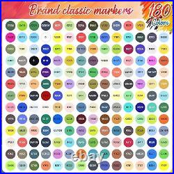 Versatile 180-Count Alcohol Markers Set Ideal for All Ages & Creative Projects