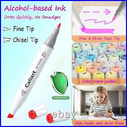 Versatile 180-Count Alcohol Markers Set Ideal for All Ages & Creative Projects